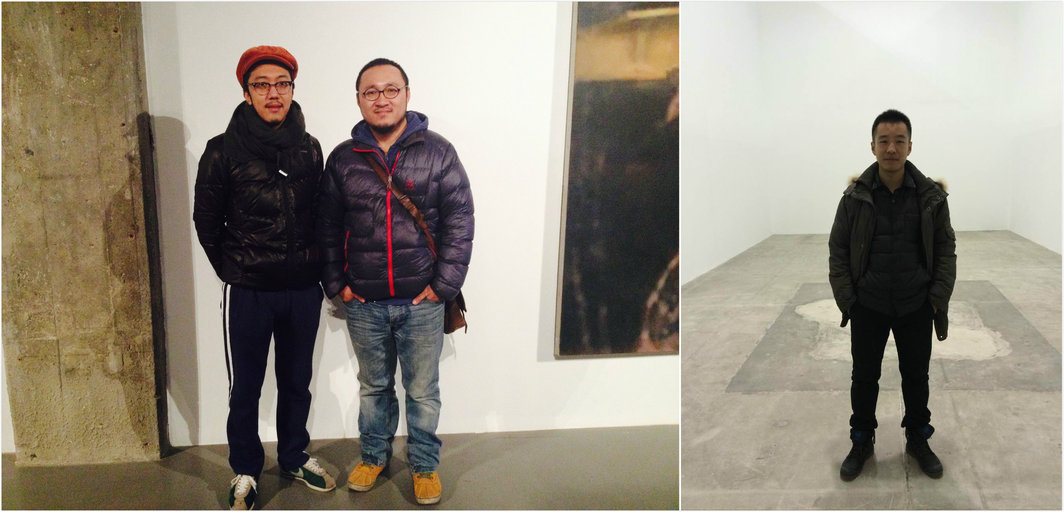 左：无人生还小组艺术家宗宁与王洋；右：艺术家褚秉超.