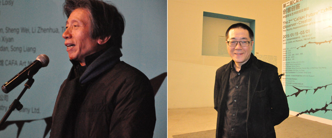 左：中央美术学院院长范迪安；右：中央美术学院美术馆馆长王璜生.
