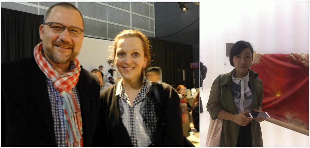 左：古根海姆美术馆何鸿毅家族基金中国艺术策展人Thomas J. Berghuis和古根海姆美术馆三星亚洲艺术资深策展人Alexandra Munroe；右：UCCA顾问策展人刘秀仪.