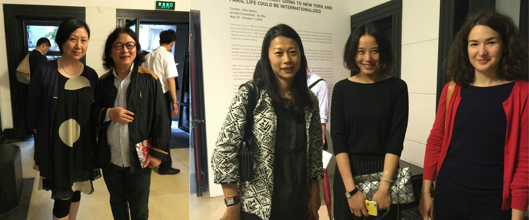 左： 陈箴夫人徐敏，艺术家丁乙； 右：香格纳画廊的Betty, 凤凰艺术艺术副总监周冰心与没顶公司关超群。