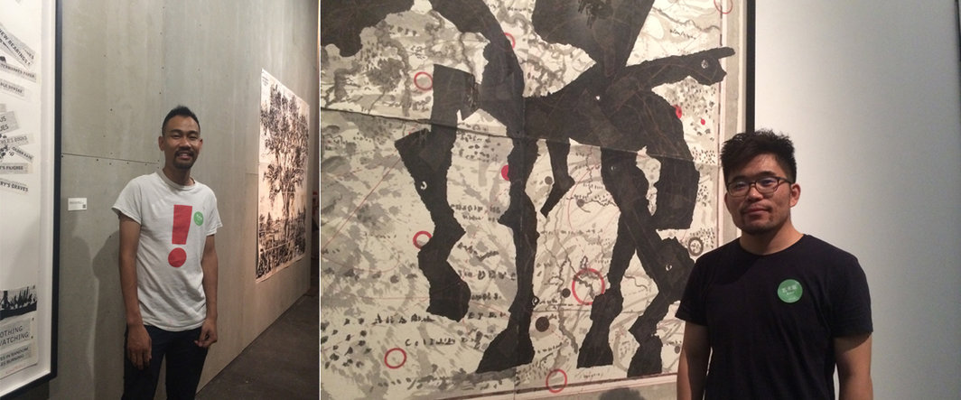 左：艺术家胡向前；右：策展人夏彦国.