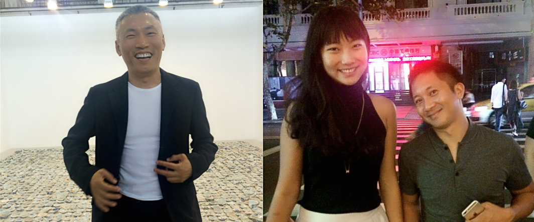 左：前波画廊总监茅为清；右：藏家Jehan Chu与女友。