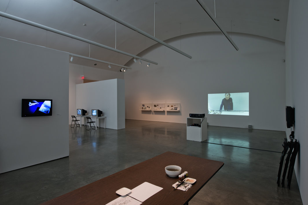 “十二点”展览现场，巴德学院策展研究中心，纽约，2015年3月29日-5月3日。硕士毕业展览，策划：王景。摄影：Chris Kendll。