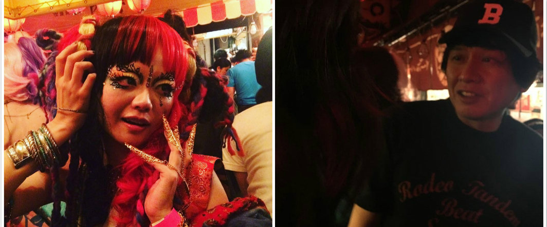 左：村上隆个展after party上的舞者；右：艺术家奈良美智.