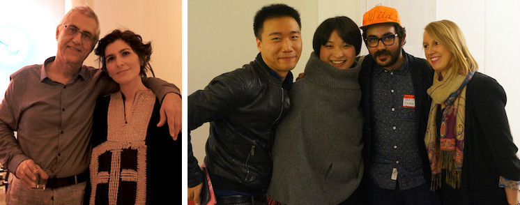 左：建筑师Dariush Zandi与艺术家Shaqayeq Arak；右：艺术家鄢醒、何鸿毅家族基金中国艺术副策展人翁笑雨、卡蒂斯特艺术基金会策展人Arash Fayez与卡蒂斯特艺术基金会亚洲项目主管Marie Martraire.