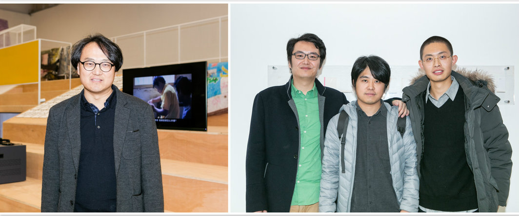 左：中国美术学院副院长高士明；右：策展人张未，艺术家曾晓嵛和黄淞浩.