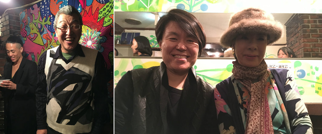 左：台北关渡美术馆馆长曲德益；右：艺术家siren eun young jung及其表演合作者（韩国女性国剧剧团演员）.