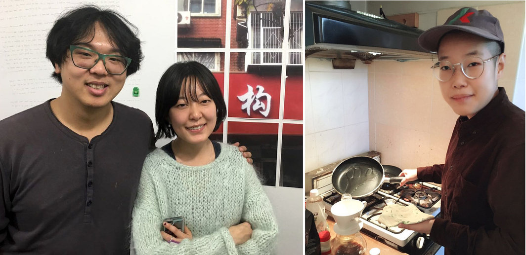 左：PRACTICE成员、艺术家王旭与Cici Wu；右：艺术家王既寻.