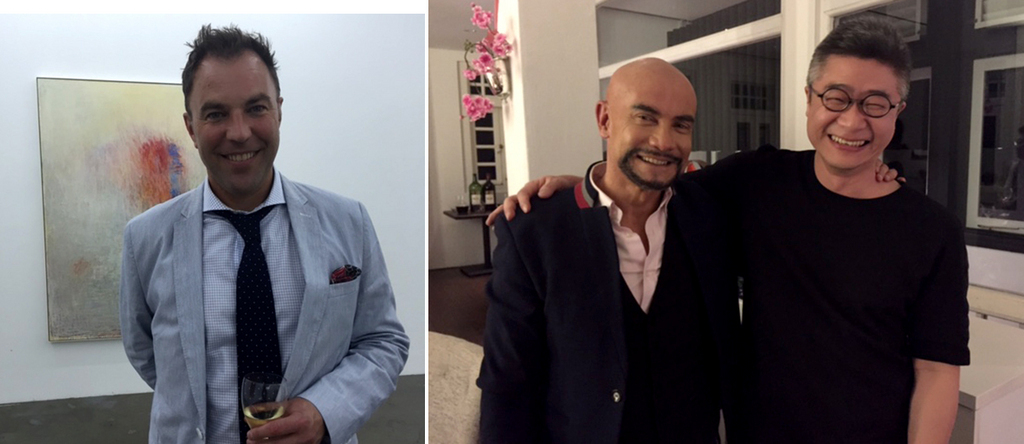左：画廊家Matthias Arndt；右：外滩美术馆馆长Larys Frogier与艺术家张奕满.