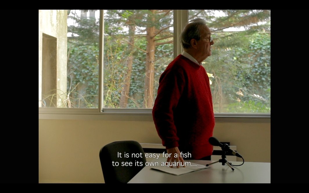 让-马里•斯特劳布，《鱼缸与国家》，2015，数字，高清，彩色，有声，32分钟.
