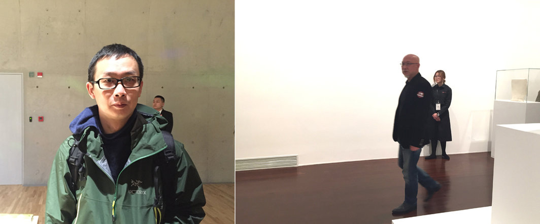 左：艺术家蒋志；右：艺术家张恩利.