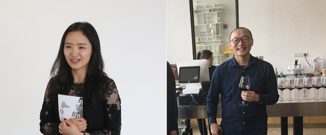 左：上海二十一世纪民生美术馆展览部总监助理、“真实的假像”项目负责人汪单；右：艺术家林东鹏（图片由上海二十一世纪民生美术馆提供）