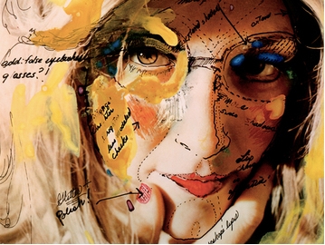 琳恩·赫斯曼·丽森，《罗贝塔结构注解#2》，1975，染料转印, 24 × 20英寸. 出自“罗贝塔·布雷特莫”系列（1972-79）.