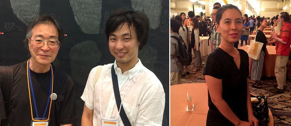 左：艺术家冈部昌生和策展人服部浩之；右：艺术家Mai Ueda.