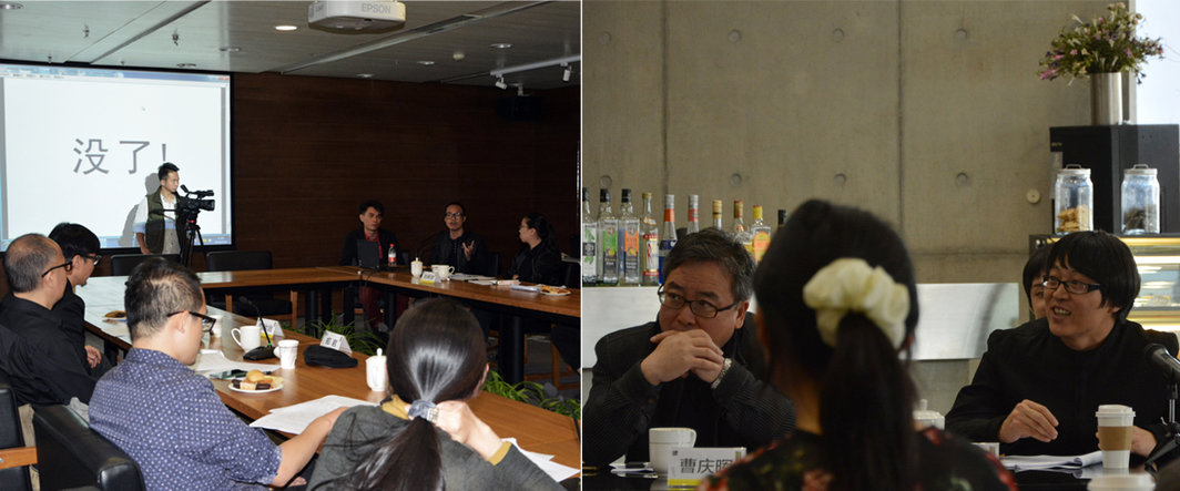 左：第四次方案协商会现场；右：协商员曹庆晖与韩文强.