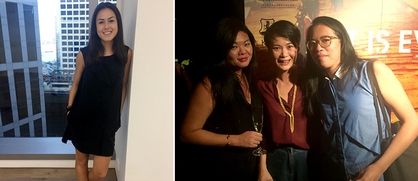 左：当代唐人艺术中心的Shasha Tittmann；右：作家Vivienne Chow，巴塞尔艺术展亚洲总监黄雅君（Adeline Ooi）与 Spring Workshop总监李绮敏（Christina Li）.
