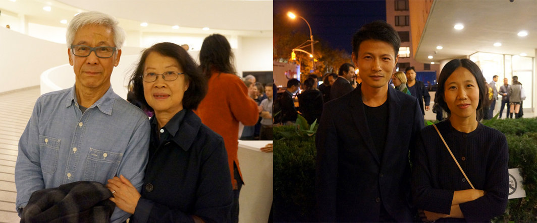 左：艺术家张宏图与黄妙玲夫妇；右：艺术家王思顺与马秋莎.