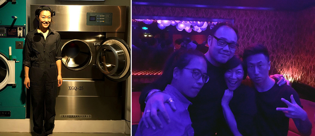 左：艺术家笹本晃；右：Spring Workshop的李绮敏，蓬皮杜当代艺术中心策展人马容元，画廊家蜷川敦子与王子.