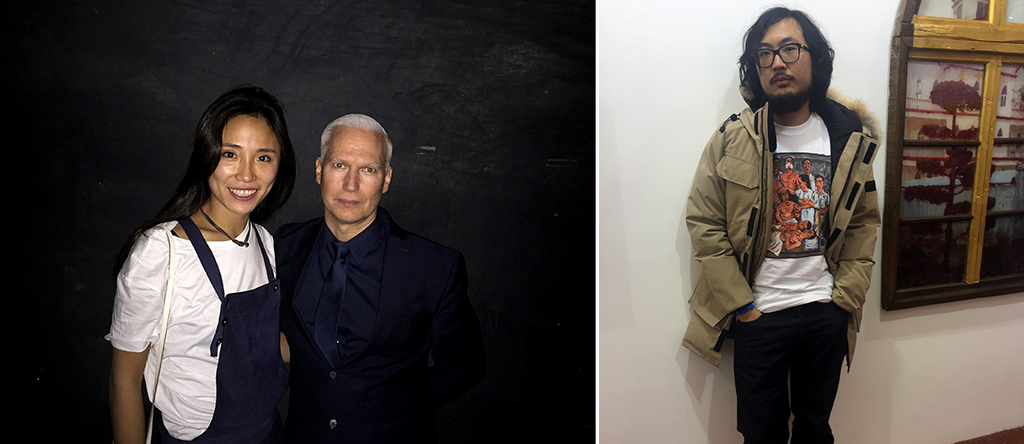 左：寺上美术馆执行馆长Linayo Kiki Liu与MoMA PS1总监 Klaus Biesenbach；右：收藏家周艟.
