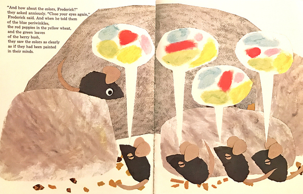 李奥·里欧尼（Leo Lionni）的绘本《Frederick》（1967）书中跨页.