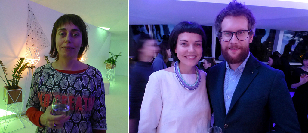 左：艺术家Zhanna Kadyrova；右：策展人/批评家Katya Taylor与Platforma主编Yuriy Marchenko.