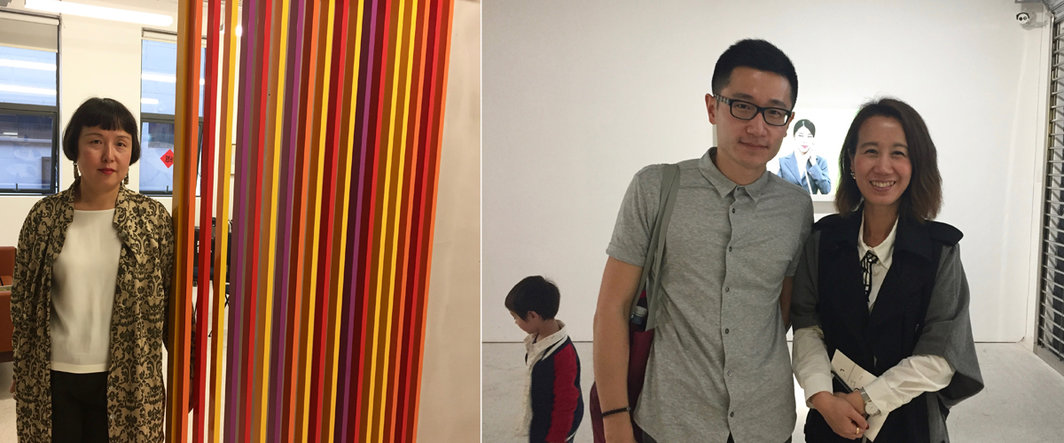 左:出版人曹丹；右：艺术家胡昀与策展人蔡影茜.