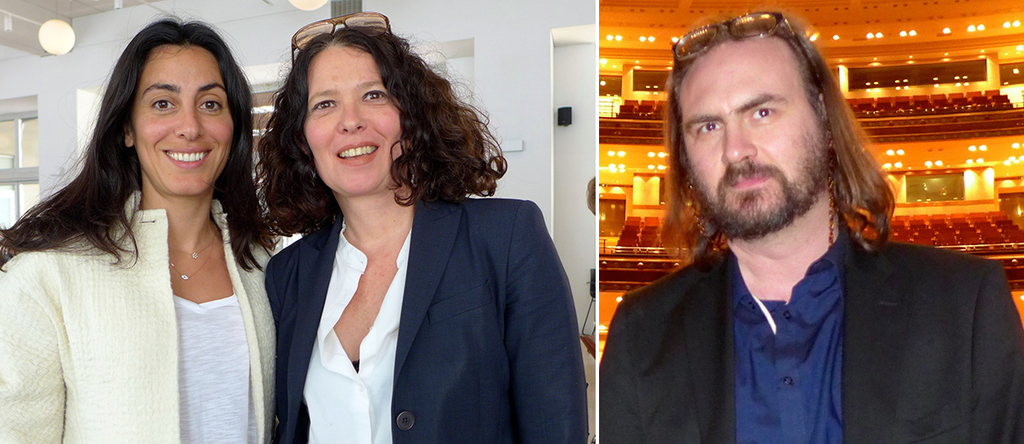 左：Marfa’ Projects创始人Joumana Asseily和Protocinema 创始人Mari Spirito；右：第十四届文献展策展人Dieter Roelstraete.