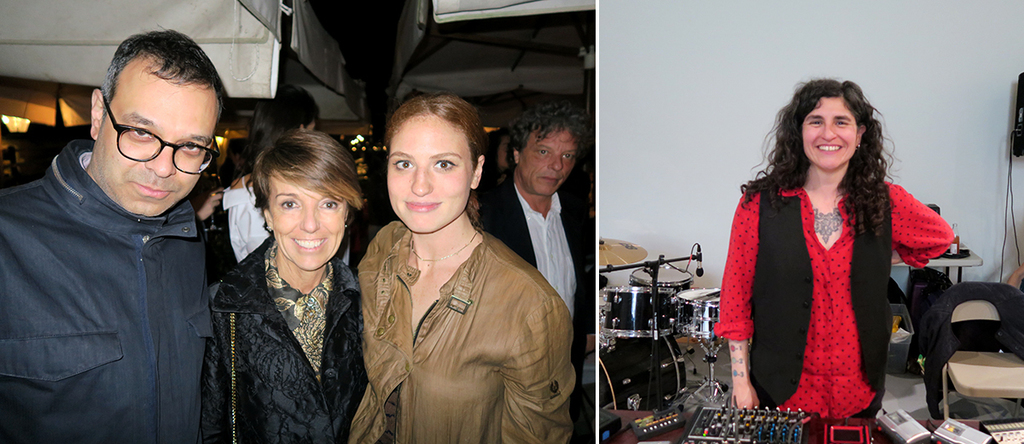 左：艺术家Assad Raza，藏家Patrizia Sandretto Re Rebaudengo与艺术家Rachel Rose；右：艺术家Dawn Kaspar.