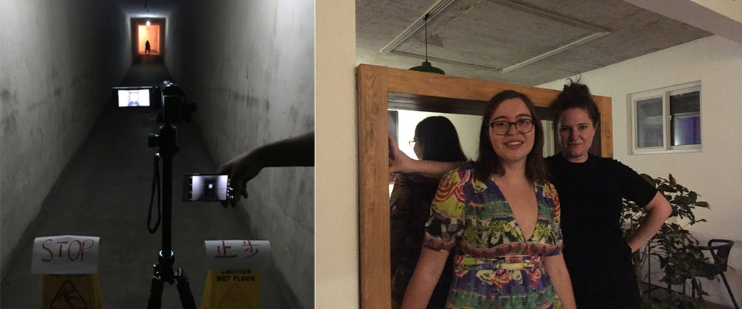 左：“兔子洞”分享现场；右：I: Project Space联合创始人Anna-Viktoria Eschbac（安娜）与Antonie Angere（妮妮）.