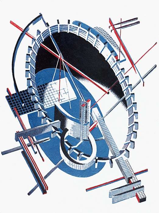 雅科夫·切尔尼科夫（Iakov Chernikhov），《构图49》，1933，凸版印刷，30 x 22 cm.