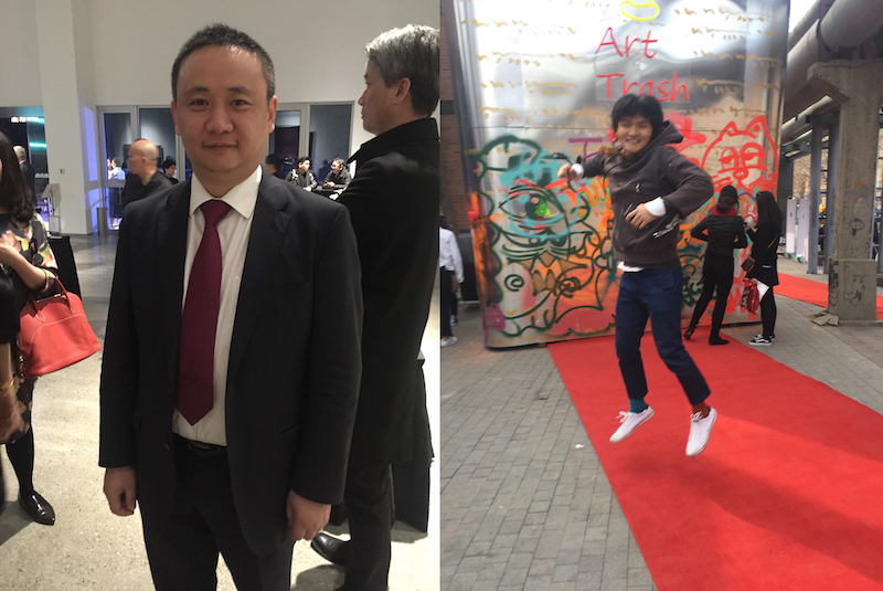 左：香港M+高级策展人皮力；右：艺术家童昆鸟.