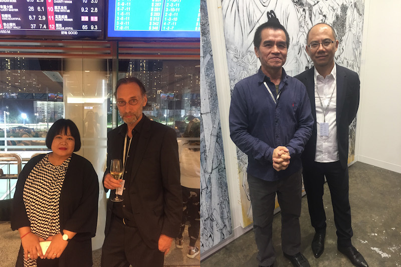 左：艺术家Melati Suryodarmo与画廊家Lorenz Helbling； 右：艺术家李明则与画廊家李政勇.