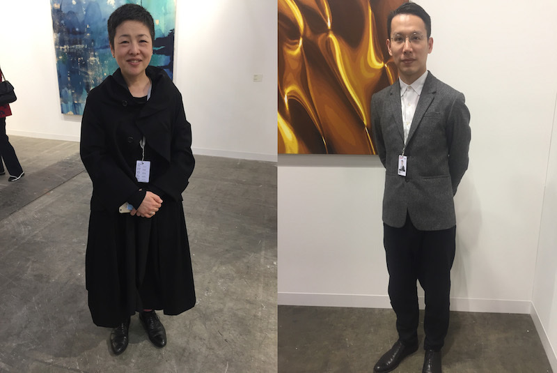 左：画廊家Elisa Uematsu；右：画廊家王欢.