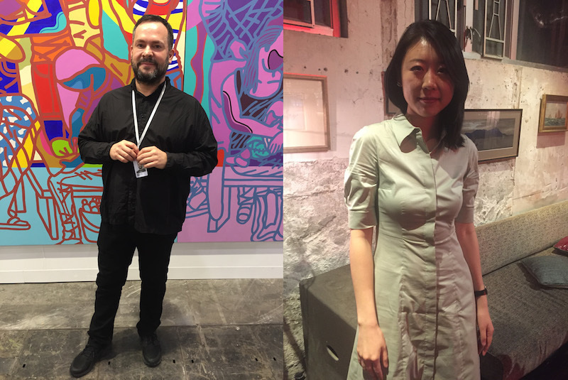 左：画廊家Javier Peres；右：画廊家陈怡辰.