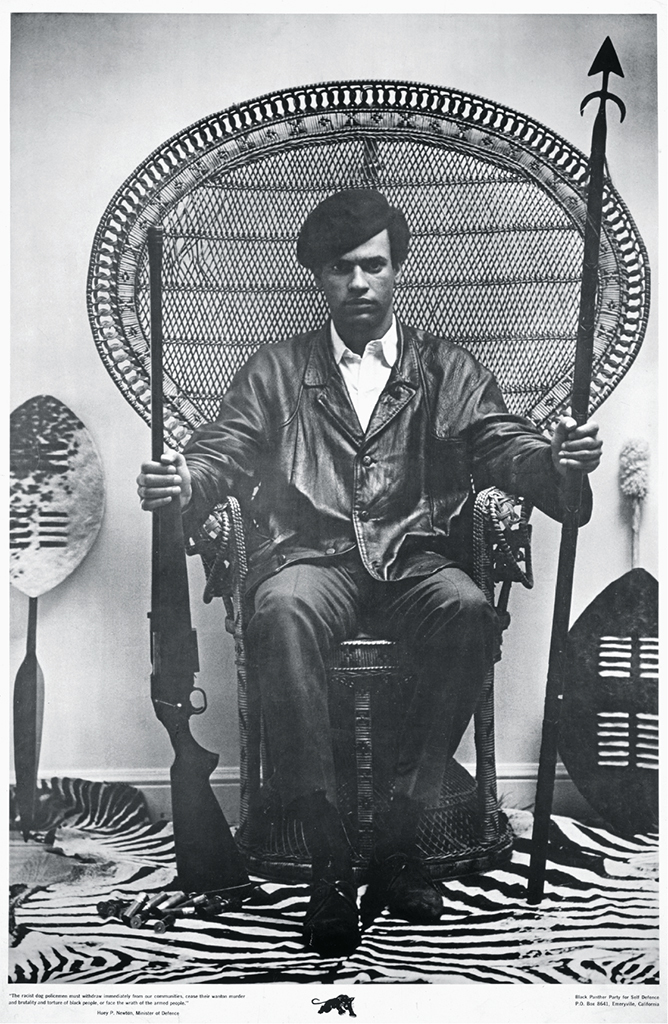 黑豹党海报，图片中为联合创办人修伊·牛顿，1968；摄影：Blair Stapp/Library of Congress.