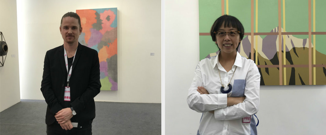 左：麦勒画廊的René Meile；右：站台中国的孙宁.