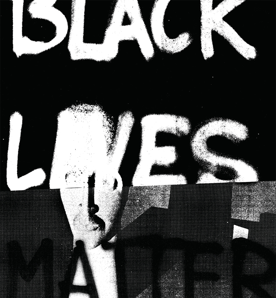 亚当·彭德尔顿（Adam Pendleton），《黑人的命也是命（墙上作品） #2》（局部），2015，墙纸，尺寸可变.