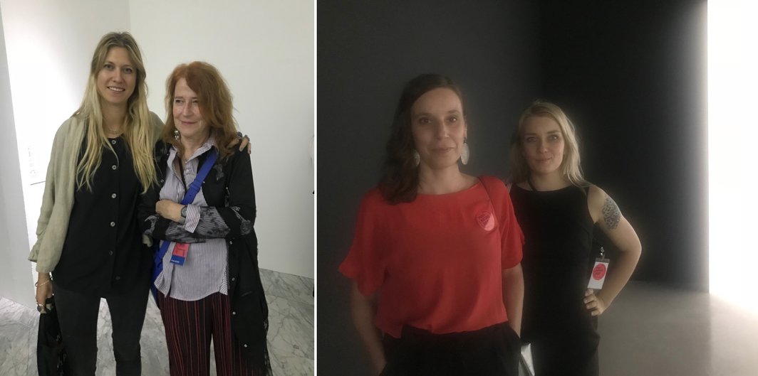 左：艺术家薇薇安·苏特（右）与她的助手费尔多拉·帕拉斯；右：古斯塔夫松 &amp; 哈波亚 （“他者的历史”计划）.
