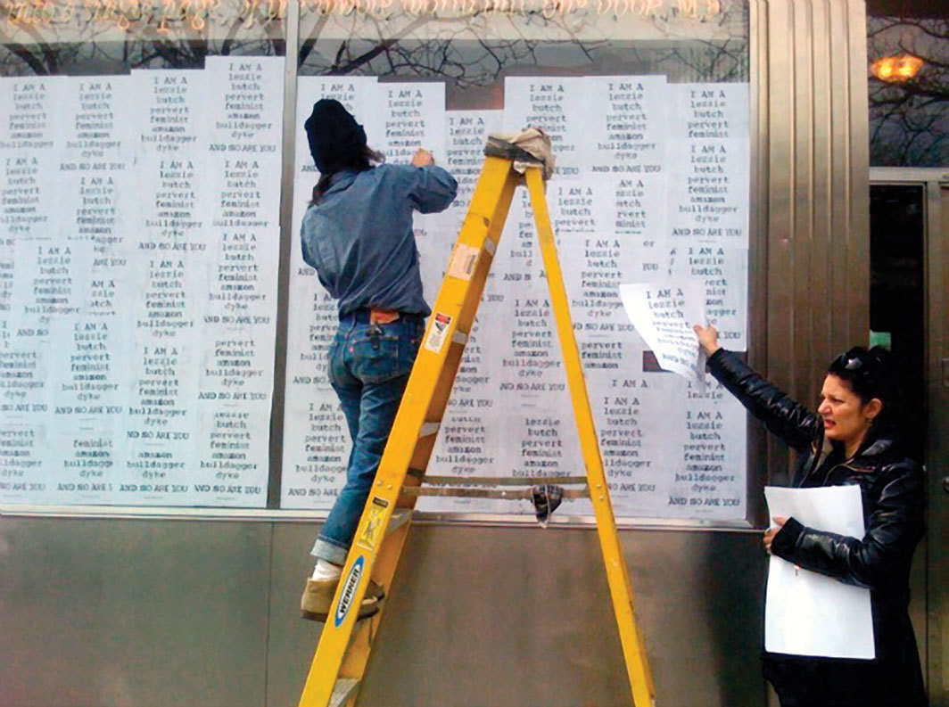 fierce pussy成员黏贴《名单remix》海报，2008-， 纽约Printed Matter，2008.