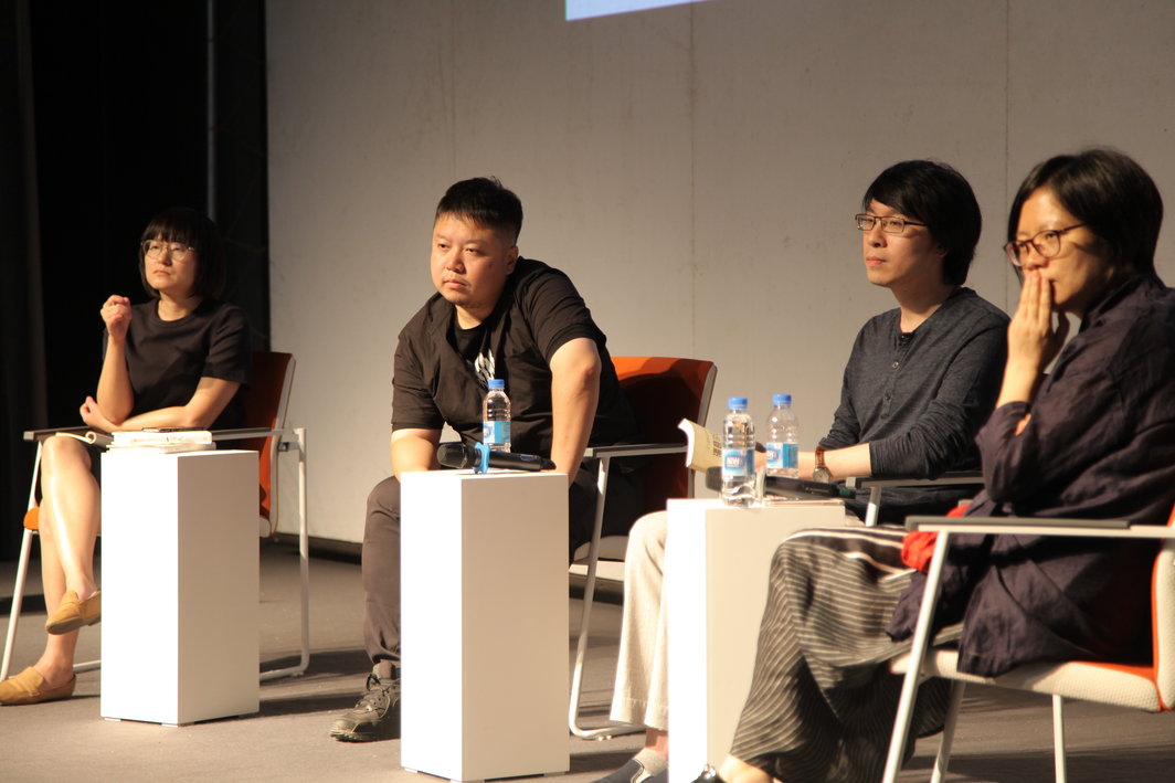 “焦虑的溯源：从潘晓讨论谈起”，2018年9月22日，上海PSA活动现场；从左至右分别为杜可柯，王拓，王钦和毛尖.