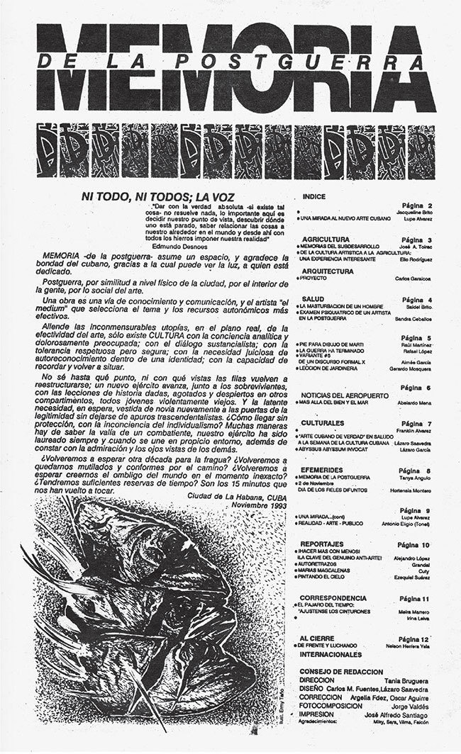 塔尼亚·布鲁古拉，《战后记忆》，1993，报纸上油墨，13 3/8 × 8 3/8".