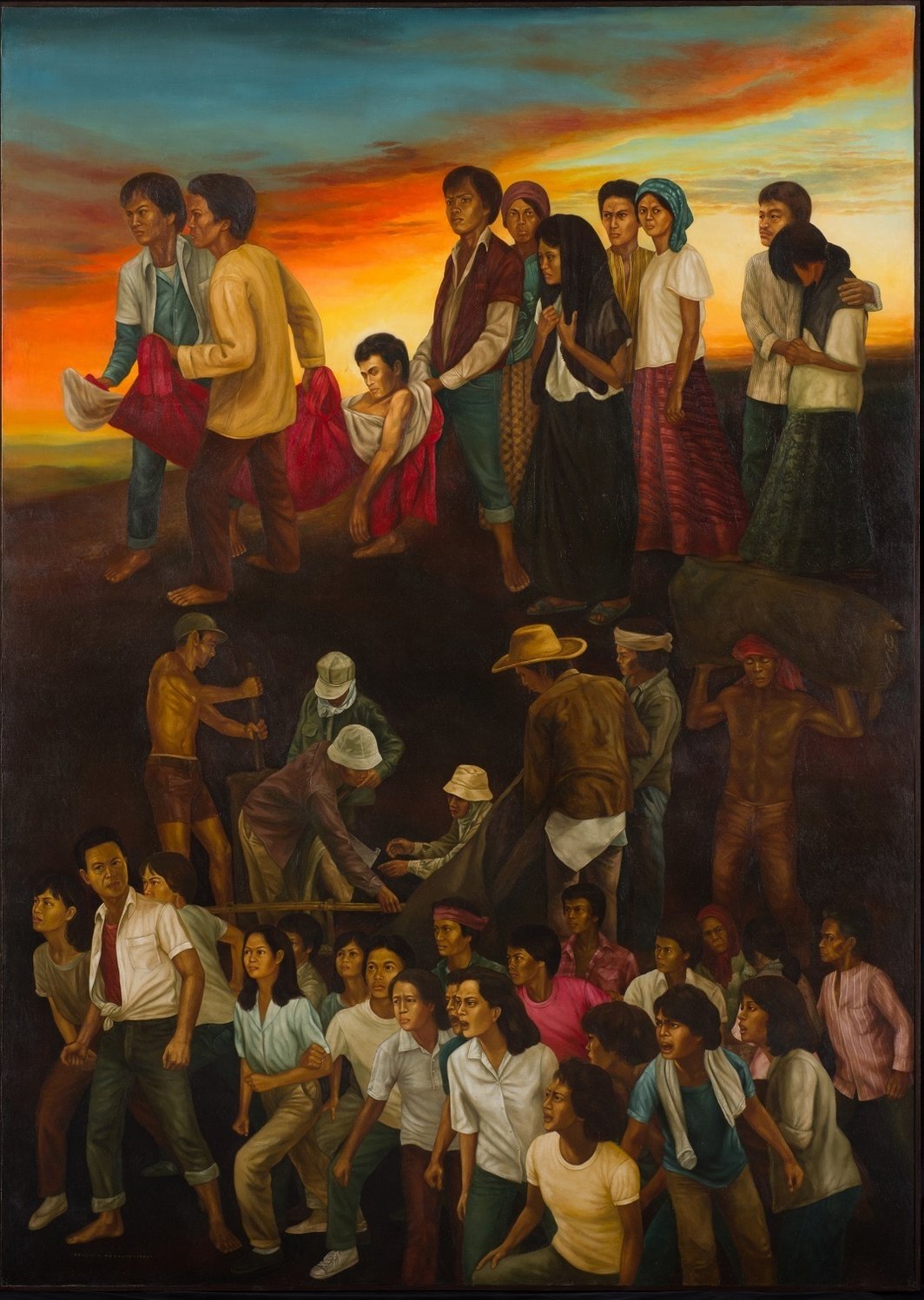 Renato Habulan，《民族剧》，1982，布面油画，213.4 X 152.4cm. 图片提供：新加坡国家美术馆.
