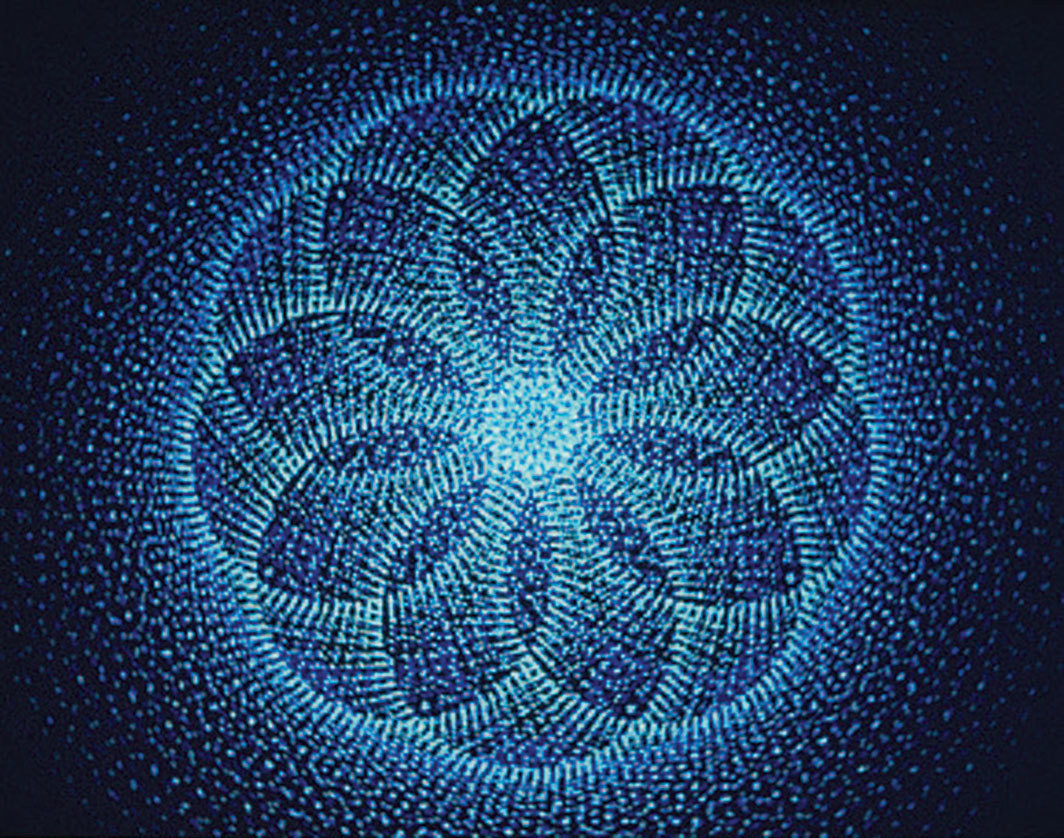 詹姆斯·惠特尼，《琉璃》截屏，1966，16毫米胶片，彩色有声，时长10分钟. © Whitney Editions™, Los Angeles, CA.