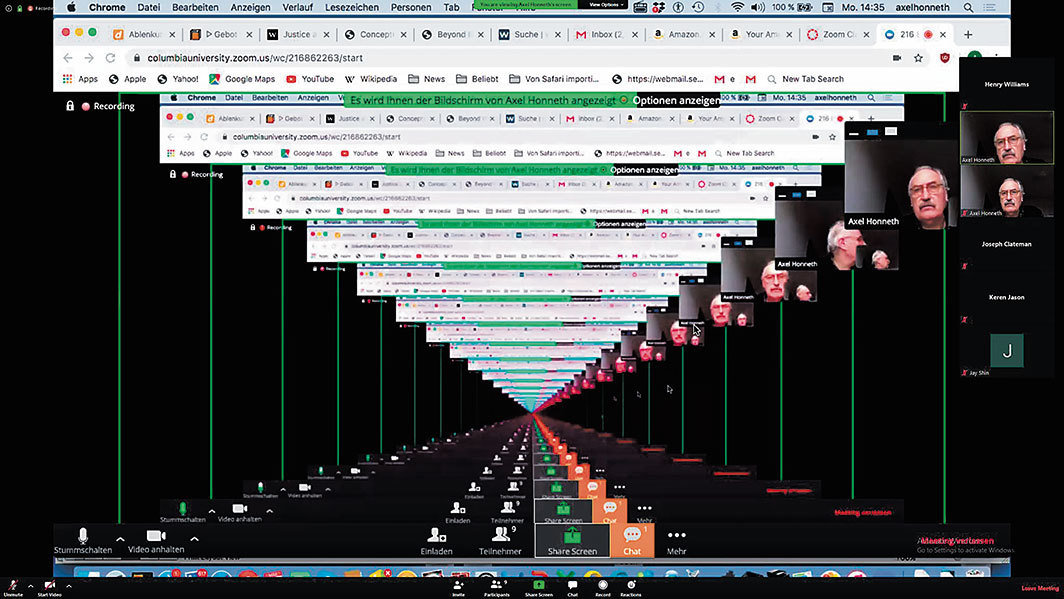 Zoom故障图（截图：Axel Honneth）. 图片来源：Twitter.