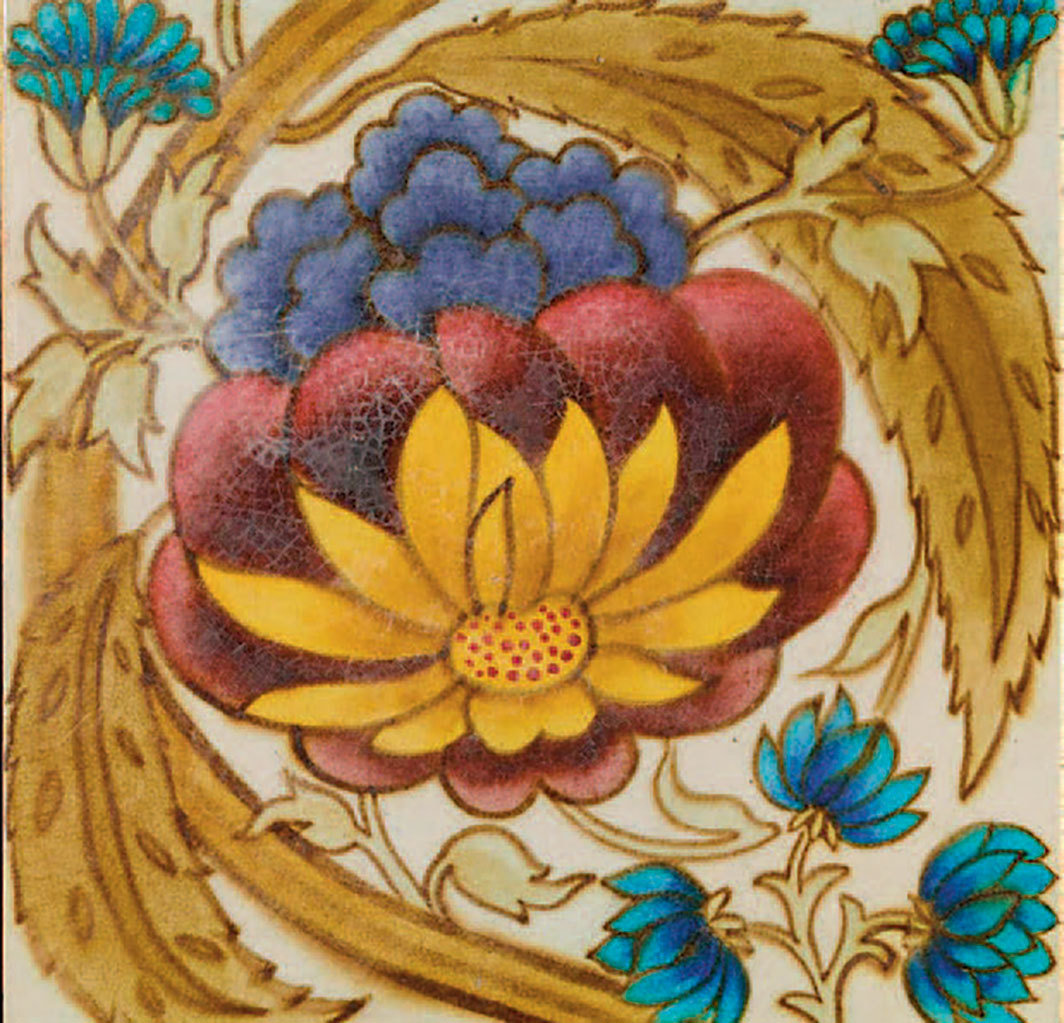 Maw &amp; Co.，瓷砖，约1890年，釉面陶瓷，7 7⁄8 × 7 7⁄8".