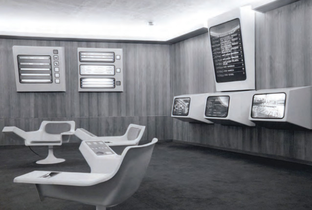 斯塔福德·比尔、居伊·波西佩等，赛博协同工程的控制室（局部），智利圣地亚哥，1973. 