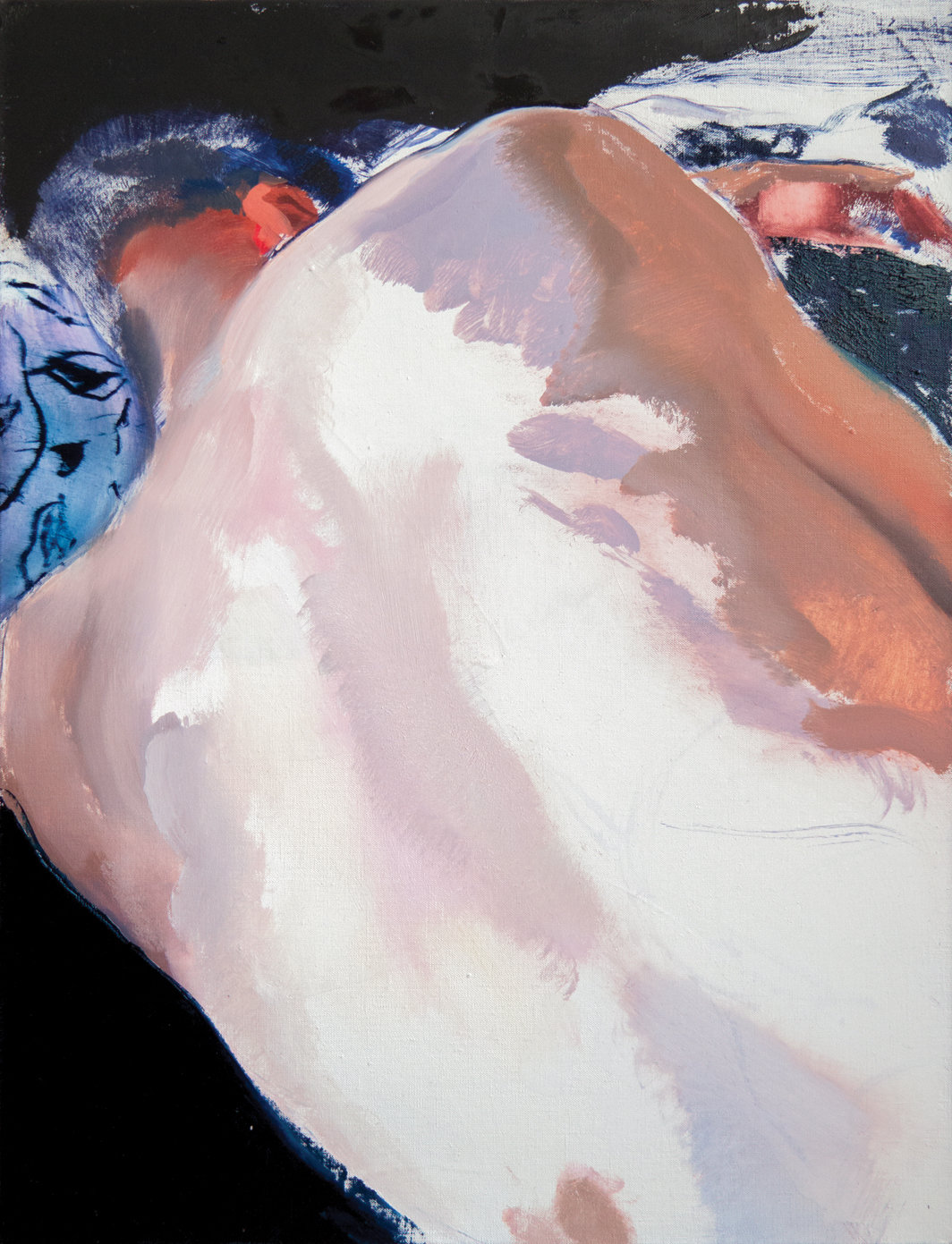 多伦·兰伯格，《睡眠》（Sleeping），2019，亚麻布上油画，24 × 18".