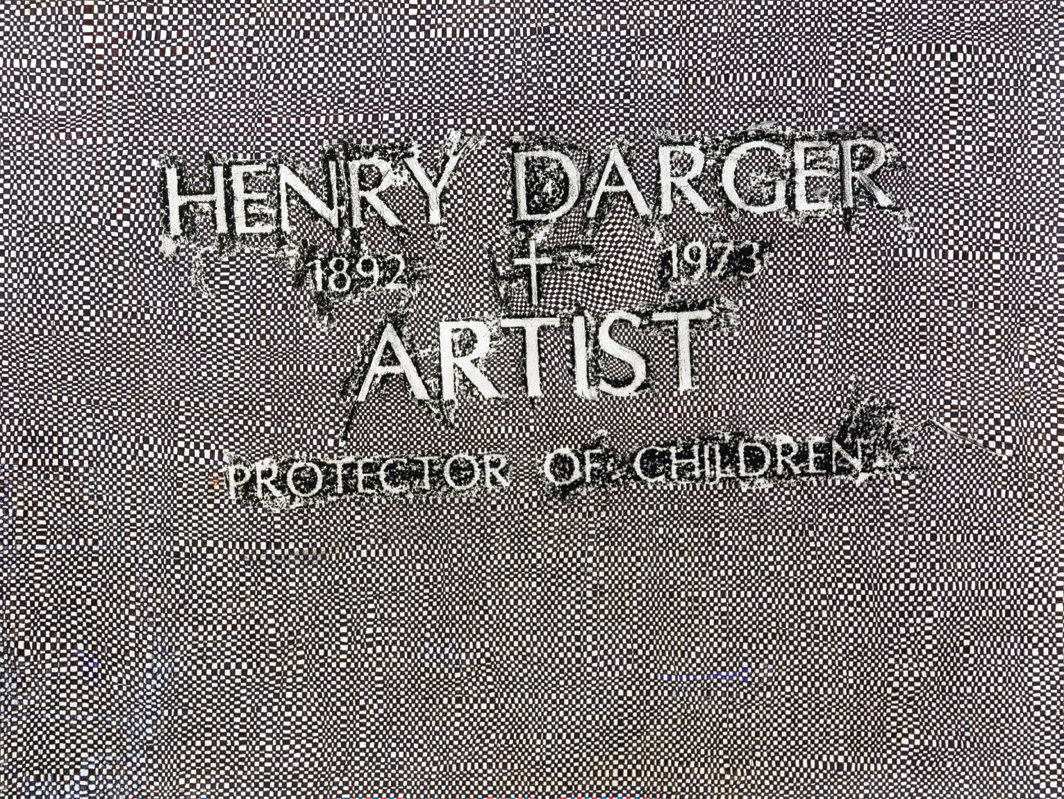 史考特·柯文特，《亨利·达戈》，2019，纸本油性铅笔、蜡笔、钢笔和墨水，18 × 24".