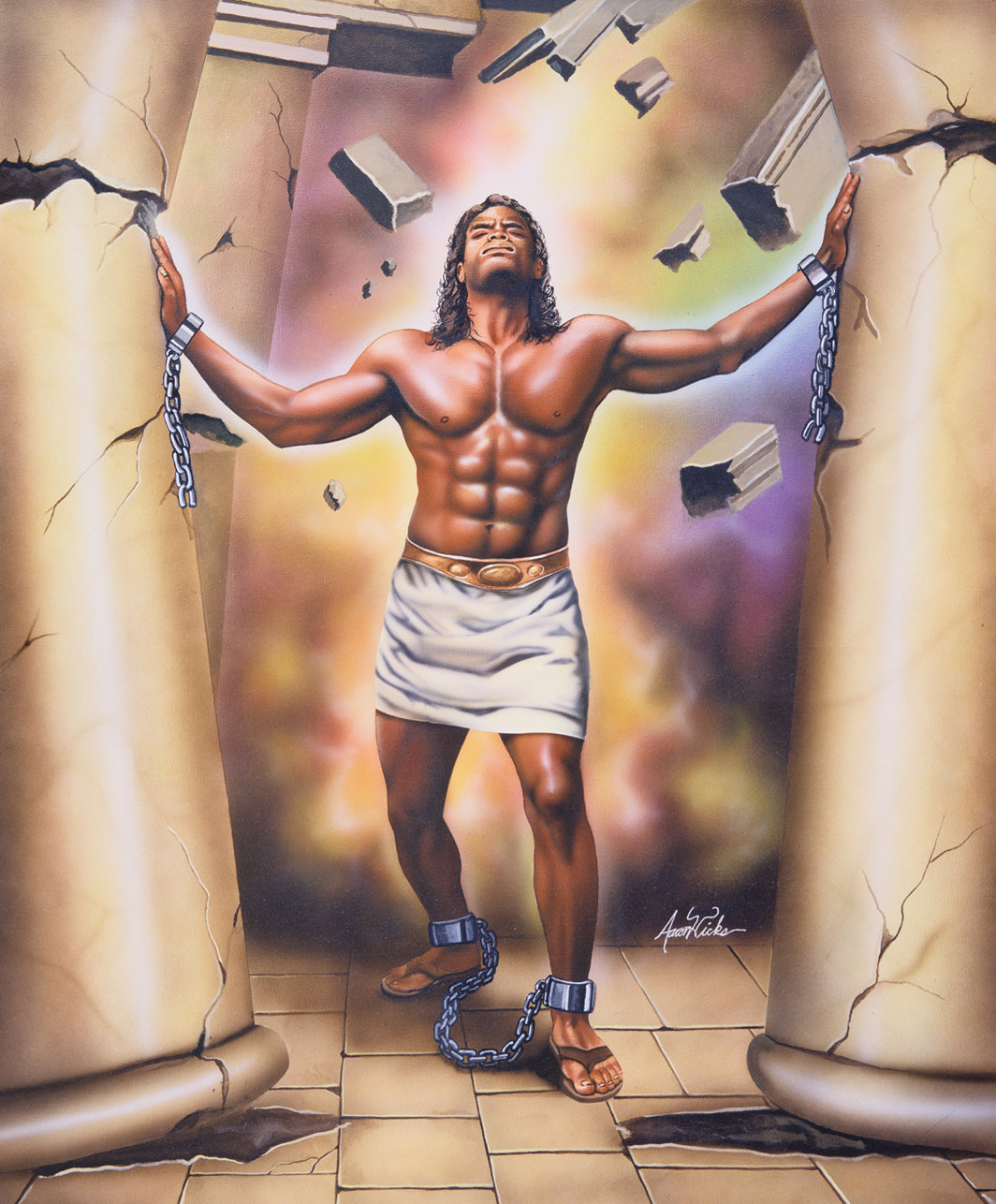 阿伦·希克斯，《参孙》（Samson），2002，布面丙烯和喷漆，36 × 30".