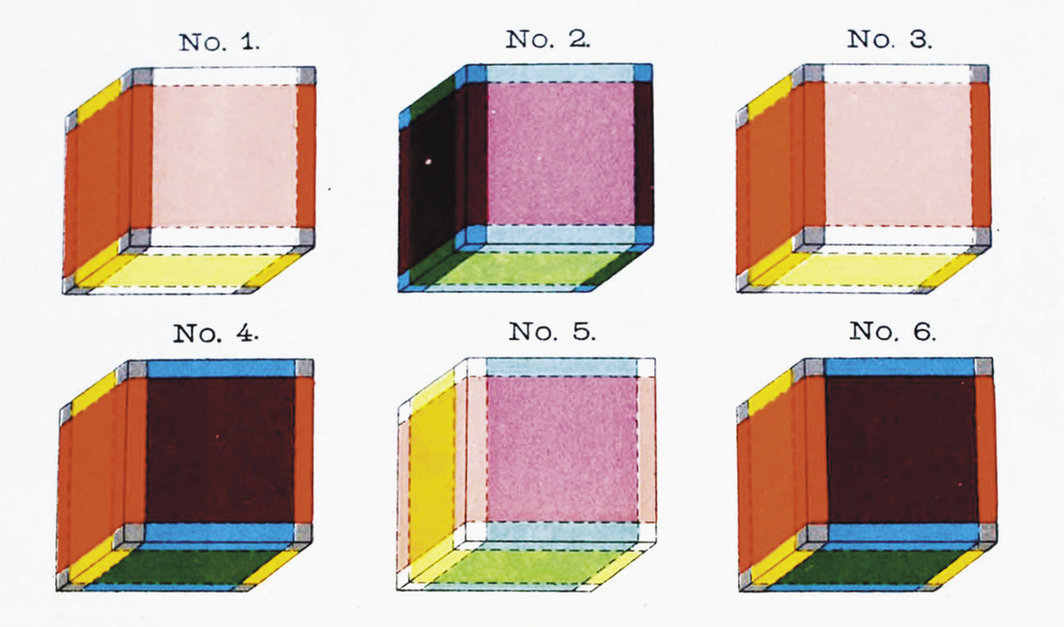 查理斯·霍华·辛顿在《第四维度》（Swan Sonnenschein &amp; Co., 1904）中描绘的超方体. 
